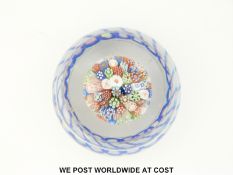 Baccarat close-pack millefiori glass mushroom paperweight,