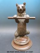 A 19th/20thC bronze dancing bear,