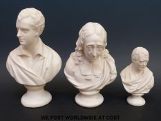 Three parian busts by Goss etc.