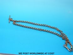 A 9ct rose gold double Albert (40.