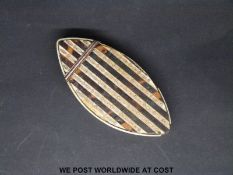 A Georgian inlaid gold tortoiseshell and ivory snuff box,