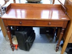 A 19thC mahogany two drawer side table or desk (width 95cm, depth 47cm,