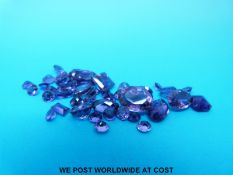 A packet of loose amethysts various cuts