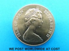 A 1973 Queen Elizabeth II Isle of Man full gold sovereign.