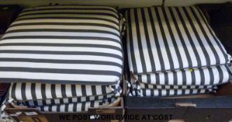 A collection of cushions for garden chairs or similar