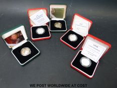 Five £2 silver proof cased and certificated Piedfort coins,