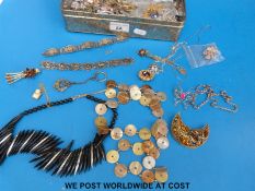 A collection of costume jewellery to include silver pendants, faux pearls,