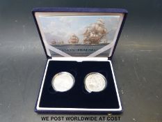 A Nelson Trafalgar 200th Anniversary UK 2005 Royal Mint two crown commemorative silver proof set,