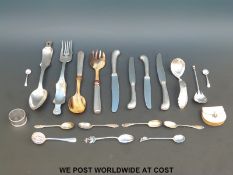 A quantity of hallmarked silver cutlery,