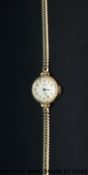 Rotary 9ct gold ladies wristwatch on 9ct bracelet,