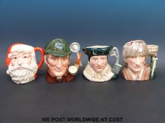 Four Royal Doulton large character jugs, The Sleuth, Romeo,
