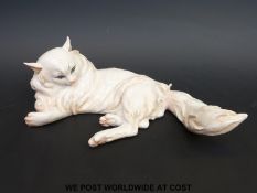 An Italian porcelain cat signed Guido Cacciapuoti, no.