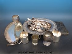A quantity of silver plated items to include oval bowl, cutlery, goblets,