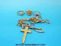 A yellow metal ring marked 63 in the form of a flower,