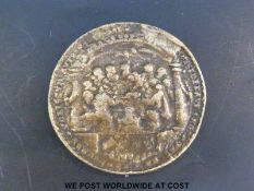 A bronze, possibly late 17th century medallion coin,