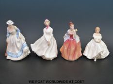 Four Royal Doulton figurines, Heather HN2956, Mary HN2374,