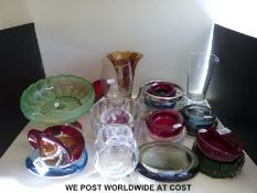 An Orrefors Simon Gate design clear glass bowl together with 22 pieces of glass including art and