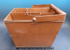 A 19thC/early 20thC housemaid's/gardener's bucket with lift out tray to top,