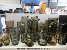 Over thirty pieces of pewter glass, Whitefriars and others,