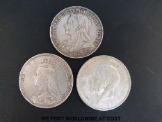 Three crowns, comprising Victorian Jubilee 1889 example,