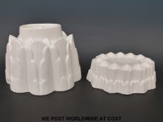 Two Shelley ceramic jelly moulds.