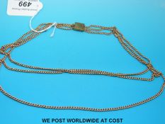 A three strand 9ct gold necklace (33g)