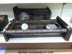 Two wall clocks for the restorer, one a Vienna regulator style, the other circa 1910 two train,