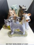 A collection of dogs by Sylvac etc to include a fox terrier,