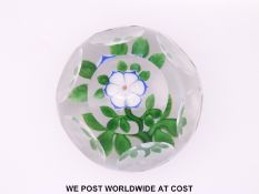 Baccarat anemone faceted glass paperweight,