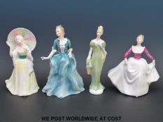 Four Royal Doulton figurines, Lisa HN3265, Yvonne HW3038,