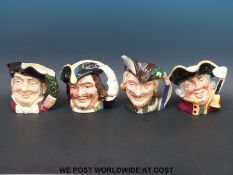 Four large Royal Doulton character jugs; Robin Hood, Capt.