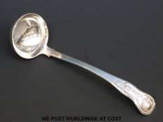 A Georgian Scottish hallmarked silver Kings pattern sauce ladle, length 16cm,