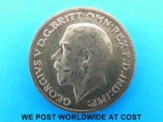 A 1918 gold full sovereign Perth mint