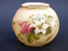 A c1919 Royal Worcester blush ivory vase with unusual union flag backstamp alongside the Worcester