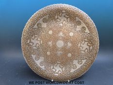 A Mamluk revival or Cairo ware silver and copper dish,
