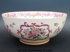 A Samson famille rose bowl with pseudo Chinese mark to base (diameter 30cm)
