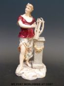 A Rolstadt Volkstedt late 19thC figure of a man playing a mandolin