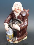 A 19thC Staffordshire Nightwatchman jug