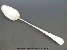 A Georgian hallmarked silver serving spoon, London 1800 maker George Smith and Thomas Hayter,
