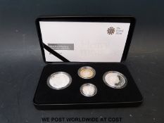 A 2008 UK Royal Mint silver proof Piedfort four coin collection,
