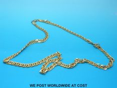 A yellow metal necklace marked 18ct (38.