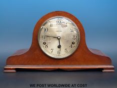 A Napoleon hat cased Westminster chime mantel clock by Walker & Hall with Garrard movement