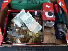 An amateur collection of mixed coinage, including George III ½d, crowns, £5 examples, £2 coins,