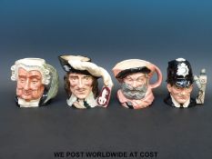 Four Royal Doulton large character jugs D'Artagnan, Bobby,