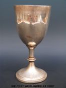 A George V hallmarked silver goblet, 17.