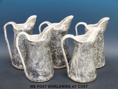 A collection of five jugs by Di Marshall Wonki Ware,