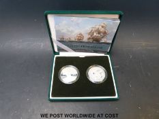 A Nelson Trafalgar 200th Anniversary UK 2005 Royal Mint two coin commemorative silver Piedfort