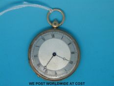 Leroy et Fils yellow metal gentleman's pocket watch of small, slim proportions,