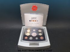 A 2000 UK Royal Mint Executive proof coin set with millenium certificate