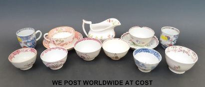 A collection of 18th and 19thC teaware etc to include tea bowls,